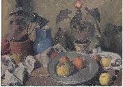 Felix Esterl Still life with fruits, foliage plants and jug Sweden oil painting artist